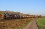 140 815-2 + 140 772-5 der EBS durchfahren mit dem Leerlaugenzug den kleinen Ort Dehnsen am 11.10.2018  