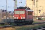 Zuglok für den Sirupzug vom 08.02.2020 ist die 155 239 der EBS - hier kurz vor dem Rangieren aufs Werksgelände - Standort Werkstrasse Grenze DB-Anlage.