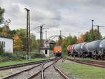 EGB 345 413 während Führerstandsmitfahrten am 11.10.2020 beim Eisenbahnfest zum Zwiebelmarkt beim TEV Weimar.