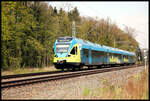 ET 9.02 der Eurobahn erreicht hier auf der Fahrt nach Münster am 3.5.2021 um 13.31 Uhr den Bahnhof Natrup Hagen.