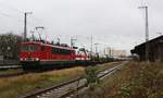 155 195-1 FWK und EBS 143 822-5 / 243 822-4 abfahrbereit im Bf Anklam am 04.01.2021