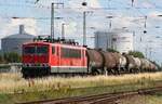 Letzter, vorletzter ?, wer weiß: 155 195-1 D-FWK mit Sirupzug (leer) | Anklam [WAK] | Juli 2022