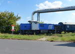 Flex 275 842-3 schiebt den Theaterzug  Das Letzte Kleinod  am 07.09.2020 in den Anschluss vom Siemens Generatorenwerk in Erfurt.