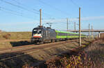 Der FLX 1243 nach Basel wurde am 27.11.22 mit 182 595 der MRCE bespannt.