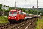 Gff 110 459-5 mit Pilgerzug in Wuppertal Steinbeck, am 17.05.2022.