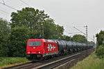 185 604-6 der HGK fährt in Laudenbach mit einem Mineralölzug vorbei.Bild 24.5.2016