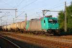 185 575 HGK mit Kesselwagen fhrt durch Hagenow Land Richtung Hamburg. 23.05.2007