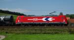 185 630-1 (Lok 2065) der HGK mit Kesselwagenzug in Fahrtrichtung Bad Hersfeld. Aufgenommen im Haunetal am 01.09.2009.