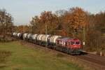 DE 62 der HGK mit einem Kesselwagenzug am 29.10.2010 bei Mnchen-Feldmoching.