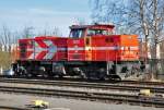 MaK DE 1002 Lokportrait, Nr. DE82 der HGK, am Bahnhofsgelnde in Brhl-Vochem - 07.02.2011