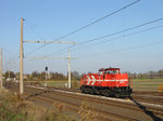 HGK DE 76 beim Umsetzen im Güterbahnhof Brühl-Vochem.
Aufnahmedatum: 07.11.2003
