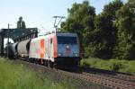 185 583-2 hvle am 25.05.2009 nach berquerung des Mittellandkanals bei Peine