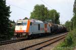 Das Highlight des Tages: 285 102-0 (HVLE) fhrt am 26. April 2011 um 18:30 Uhr mit einem Gterzug durch Gelsenkirchen Buer