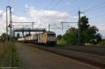 285 001-4 Macquarie European Rail für hvle - Havelländische Eisenbahn AG mit einem leeren Kalkzug von Beddingen nach Rübeland in Niederndodeleben.