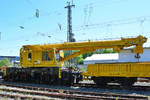 Der Kirow-Eisenbahndrehkran KRC-400T der Hering Gleisbau GmbH wurde Anfang Mai 2020 nach Hattingen gebracht.