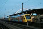 Anlässlich der Kölner Modellbahnmesse kamen dieses aus zwei HLB-LINTs gebildete Doppel nach Köln.