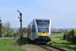GTW HLB 119 passiert das Einfahrsignal von Beienheim auf der Fahrt nach Friedberg.

Beienheim 24.04.2021