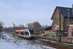 HLB VT 123 (646 423) als RB 90 (61573)  Westerwald-Sieg-Bahn  Westerburg - Limburg (Lahn) verlässt am 01.03.18 den Bahnhof Wilsenroth.