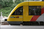 Erkennbar in Gießen -    Ein Lint-Triebzug der Hessischen Landesbahn im Bahnhof von Gießen.