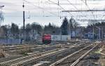 Bahngelnde in Brhl-Vochem mit DE82-Lok (MaK DE 1002) der HGK - 07.02.2011