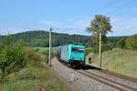 185 618-6 mit einem Kesselzug am 18.09.2014 bei Oberdachstetten