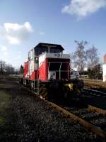 Lok D1 (Krauss Maffei MH05) steht am 09.02.13 in Hanau Hafen