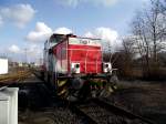 Krauss Mafffei MH05 der Hafenbahn Frankfurt am Main steht als D1 in Hanau Hafen am 09.02.13