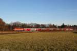 Meridian Ersatzverkehr: ÖBB 1142 655 und 1142 636 mit M 79025 am 16.12.2013 bei Eglharting.