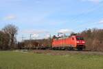 152 025-3 (DB) mit einem gemischten Güterzug in Ratingen Lintorf, 11.