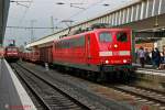 DB 151 008-0 mit G�terzug in M�nster Hbf, Mai 2014.