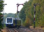 Der Erixx Heidesprinter auf seiner Sonderfahrt von Lüchow nach Dannenberg Ost am 05.10.14