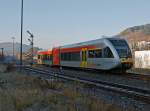 GTW 2/6 der Hellertalbahn, kommt von Betzdorf und fhrt Richtung Neunkirchen, hier am 21.11.2011 um 9:48 Uhr kurz vom Stellwerk Herdorf Ost.