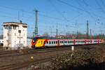 Gießen Hbf, 440 270 der Hessischen Landesbahn, verlässts den Hauptbahnhof gen Süden. 14.3.26