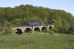 VT42 SBE Mandaubahn, Brcke in Mittelherwigsdorf ber Mandau, 29.04.2007.