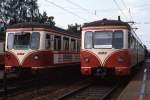 ET 54 und ein weiterter ET der KBE mit einem Personenzug nach Bonn um 1980 in Brhl Mitte.