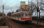 ET 203 der KBE ist mit einem Eilzug von Bonn etwa in Hhe der Sdbrcke unterwegs zum Endbahnhof Hohenzollernbrcke (Frhjahr 1978).