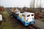 Rangierarbeiten im Bahnhof von Hagenow Stadt im Jahre 2004 mit der V 22 750 der ehemaligen Mecklenburgbahn (OLA)