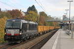 Am 21.10.2015 fährt 193 859 mit S-21-Abraumzug am Haltepunkt Stuttgart-Österfeld vorbei.