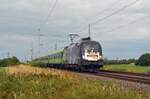 182 510 der MRCE führte am 19.09.21 den FLX von Berlin nach Stuttgart durch Gräfenhainichen Richtung Bitterfeld.