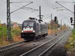 MRCE 182 597 als Tfzf Richtung Paunsdorf, am 05.11.2021 in Leipzig-Engelsdorf.)