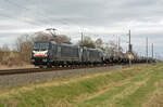 Am 06.04.22 rollte 187 105 der MRCE mit einem Kesselwagenzug durch Braschwitz Richtung Halle(S).