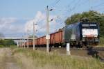 ES 64 F4 - 993 (189 093-8) mit Waggons des Typ´s Eanos-x zwischen Growudicke und Rathenow in Richtung Stendal.