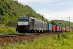 MRCE 189-201/ES 64 F4-201  Freightliner  mit einem Containerzug am 17.07.2014 in Erpel.