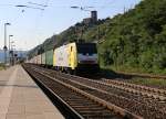 189 202 (ES 64 F4-202) für ERS Railways mit Containerzug in Fahrtrichtung Süden.