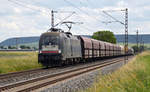 An 182 514 kann man deutlich die Spuren des Einsatzes bei der NIAG erkennen. Am 16.06.17 rollte der Taurus mit einem Kohlezug durch Retzbach-Zellingen Richtung Gemünden.