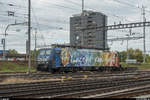 Basel Rangierbahnhof am 6. Oktober 2017. Die für SBB Cargo International fahrende 189 206  Van Gogh  wurde offenbar vor kurzem gereinigt und wartet in der G-Gruppe auf weitere Einsätze.