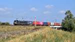 MRCE X4 E-877 (193 877) mit Containerzug in Richtung Hannover (Wahnebergen, 16.08.18).