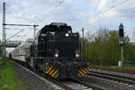 Die MRCE-Diesellokomotive 1650 war mit einem leeren Kalkzug auf dem Weg nach Flandersbach unterwegs.