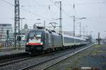 MRCE 182 505 mit RE11 nach Kassel Wilhelmsh�he in Unna, Januar 2022.