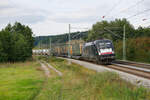 ES64 U2-029 MRCE mit einem Wenzel KLV-Zug bei Lehrberg Richtung Ansbach, 21.09.2021